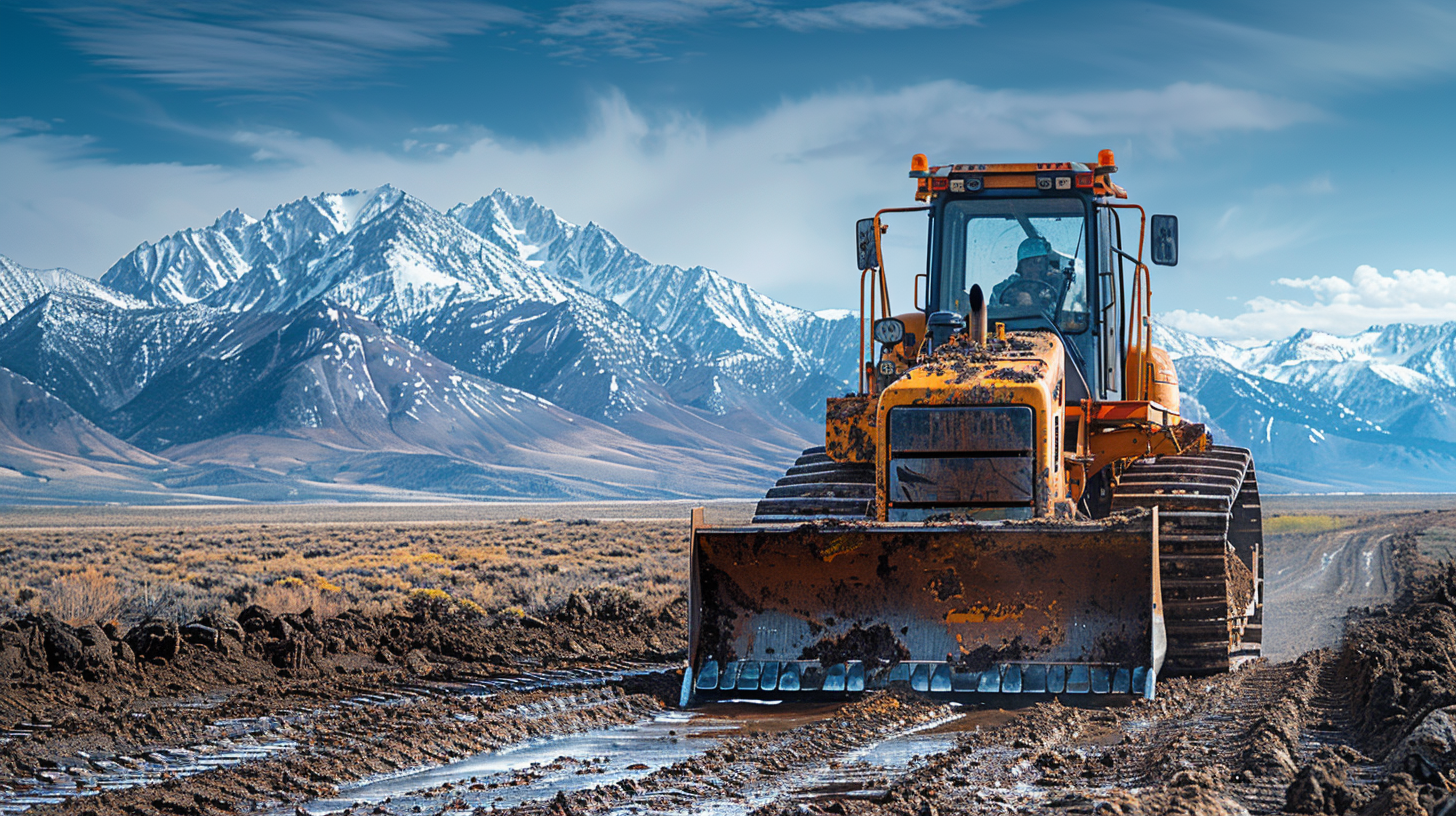 Kat plow working outside of the mountains.